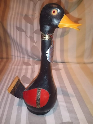 Weinbrand 38  , Millefiori Cucchi, Starnberg, 0,7 L., Vintage Duck,Weinflasche,Handgefertigtes Leder
