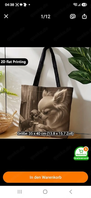 Süsse Chihuahua Stofftasche