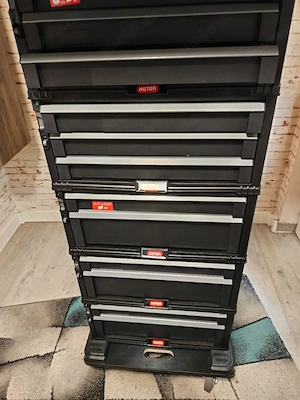 Keter Trolley 2 Module mit 10 Schubladen Arbeitsplatte und Rollen  Bild 4