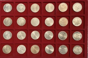 24x 10 DM Silbermünzen Olympia 1972 München   Sammlungsauflösung im I