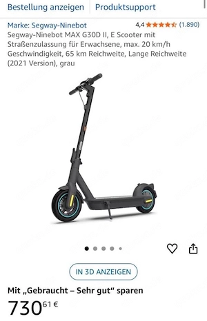 Segway-Ninebot MAX G3OD II -wie neu