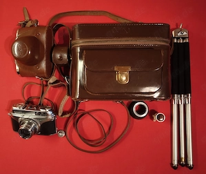 Arette BW Vintage Kamera mit Schneider Kreuznach Objektiv und Zubehör + Braun 420 BVC Blitzgerät
