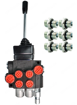 Hydraulikverteiler Hebelsteuerung 40l mit Joysticksteuerung im Starter Set