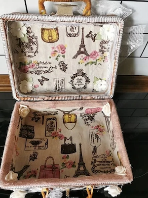 Kleines Shabby Korb Köfferchen Bild 2