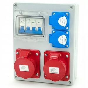 ? 2 x einphasige feste Steckdose mit einem 16A 230V IP54-Pin, vollst ndig verdrahtet mit einem 2,5 m