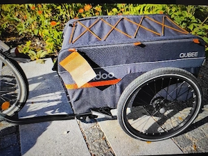 Fahrradanhänger, Grau  Orange, Marke: QUBEE, 