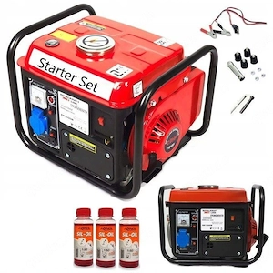 Benzin Stromerzeuger Notstrom Generator mit Microprozessor Starter Set