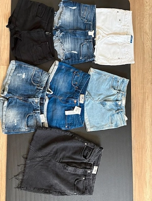 Biete kurze Jeans von LTB, H&M, Zara, Pull&Bear in 34-36, von 8 bis 14  und einen Rock in 36 für 12 