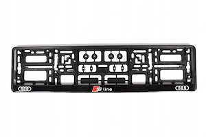 2x ORIGINAL Kennzeichenhalter fuer Audi S Line UV Druck witterungsbestaendig Sline