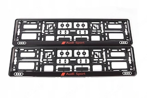 2x ORIGINAL Kennzeichenhalter fuer Audi Sport UV Druck witterungsbestaendig