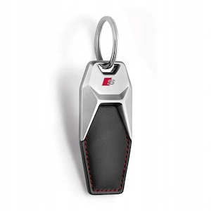 Audi S Line Schluesselanhaenger aus schwarzem und silbernem Leder 3181900700