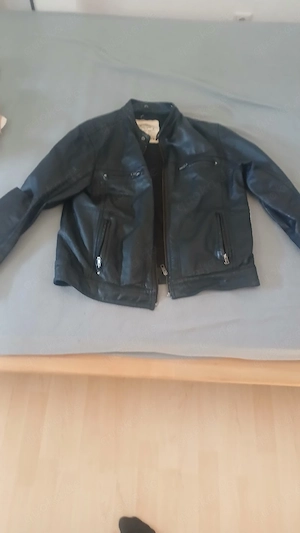 Schwarze Lederjacke von Angelo Litrico Größe L 