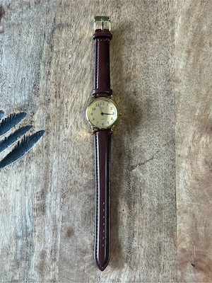 ET Eurotops Uhr schmal braun gold