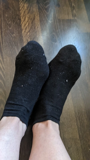 getragene Socken und Nylons 38 39