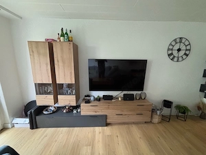 Wohnwand (4-teilig) Eiche Anthrazit