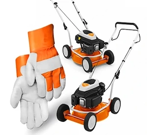 Artikel: Stihl RM 2 RC mulching lawn mower + work gloves (2.8 HP, 46 cm) in a set Hochwertiger Artik