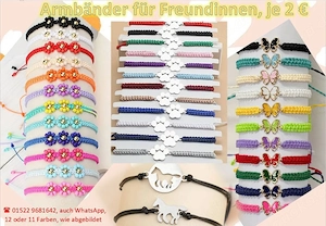 Armband neu Hund Katze Herz Freundin Mama Papa Oma Opa Kind Partner Strand Perle Geflochten Tiere