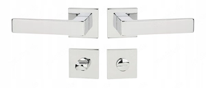 Innentuergriff mit WC Schliesser Drueckergarnitur Tuergriff Tuerbeschlag Tuerklinke Set Glaenzendes