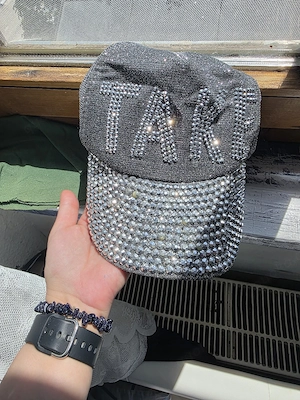 glitzernde damen kappe neu