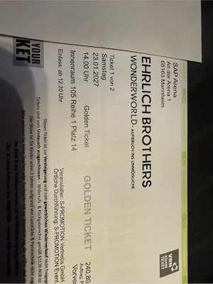 2 Karten Ehrlich Brothers