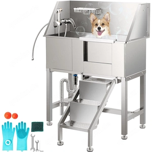 Haustiersalon, Hundesalon, Haustierpflege-Badewanne, Edelstahl, langlebig, f r Hunde und Katzen, mit