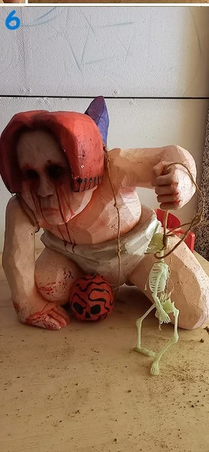Halloween Figur Kunstfigur-Styroporplastik-Skulptur-Gruselfigur