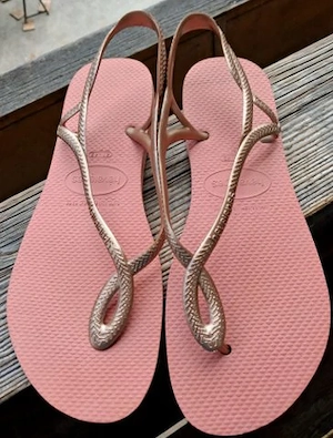 Neue Havaianas Luna Gr. 41-42 Rose-gold  Flip Flop mit Fersenriemen