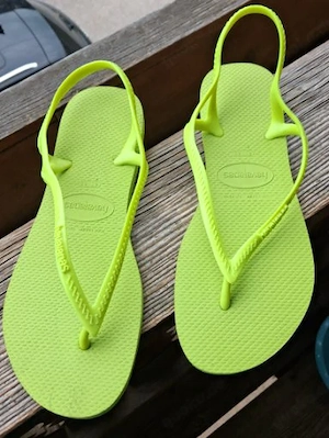 Neue Havaianas Sunny II Gr. 41-42 Limonen grün   Flip Flop mit Fersenriemen 