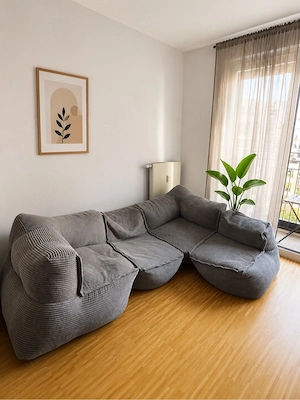 Lumaland Sitzsacklounge   Modulares Sofa - 4-teilig - Grau