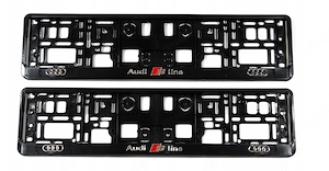 2x AUDI SLINE S LINE 3D KENNZEICHENRAHMEN Kennzeichenhalter Audi Kennzeichen mit 3D-Druck