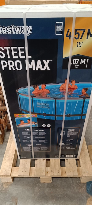 Bestway Steel ProMax Pool Schwimmbad 4,57 x 1,07m LED Komplettset