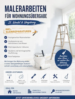 Malerarbeiten für Wohnungsübergabe | Inkl. Kleinreparaturen