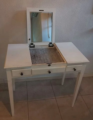 Schminktisch mit Spiegel und Schubladen Landhausstil 80x40