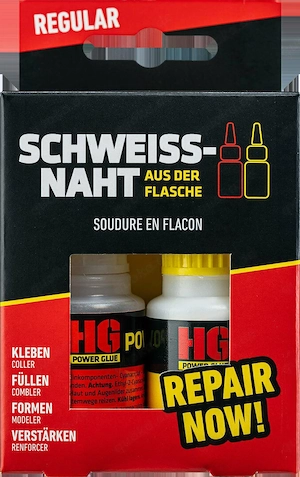 Powerschwei en Sie aus der Flasche 20 g Kleber und 40 g Granulat