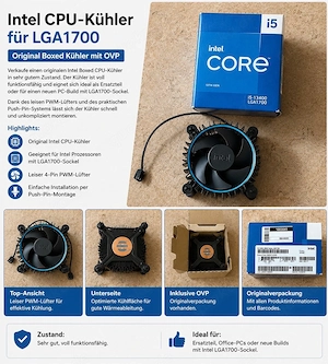Intel CPU-Kühler für LGA1700   Original Boxed Kühler mit OVP