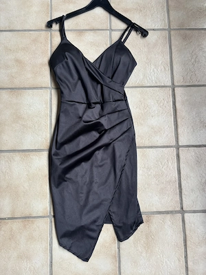 Pinklady Schwarzes Wickelkleid   Asymmetrisches Minikleid   NEU!