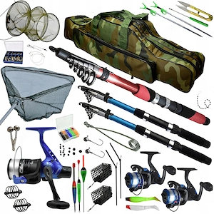 XXXL Angel-Starterset mit viel Zubeh r, Tasche 3x Route