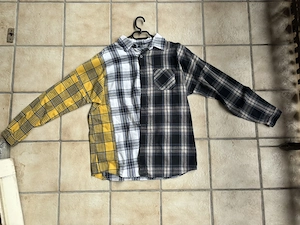 Buntes Patchwork Karo Hemd Oversize