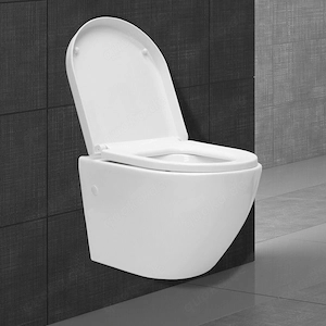 Sp lrandloses Wand-WC, sp lrandloser WC-Tiefsp ler mit Soft-Close-Sitz