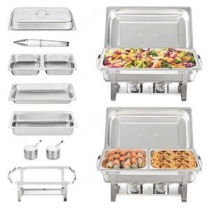 Warm & frisch: Mit dem 2er-Pack Chafing Dishes halten Sie alle Ihre Lieblingsspeisen auf Temperatur