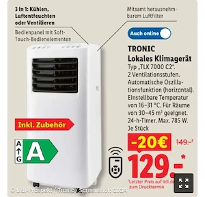 Neues Klimagerät von Lidl