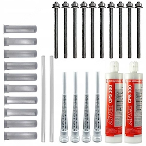 2x chemischer anker cps 300 klebstoff 4x mischer mit m8 befestigungsset