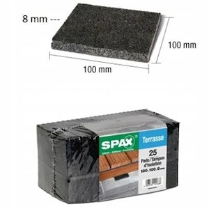 Terrassenplatten 100 x 100 x 8 mm   isolierend gegen Feuchtigkeit und stabilisierend, unter Balken  