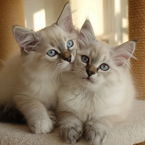 Abholbereit 2 Heilige Birma Kitten Freigänger Kater + Katze