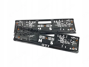 2x ORIGINAL Kennzeichenhalter f r VW Volkswagen UV-Druck wetterbest ndig GTI Set 2 ORIGINAL KENNZEIC
