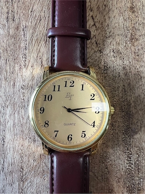 ET Eurotops Uhr Braun Gold Breit