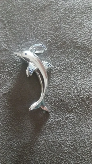 Anhänger Delfin 925 Silber mit Zirkonia 