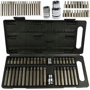 BITSATZ MIT IMBUS-TORX-SCHL SSELN 40-teilig mit Adapter f r Ratschen-Steckschl ssel