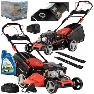 SCHEPPACH MS173-51E 51CM Benzin-Rasenm her mit BATTERIE-Starter-XXL-Set