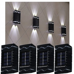 4x led solarlampe aussenwandlampe f r den au enbereich
